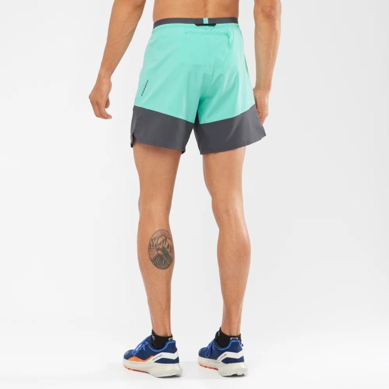 Turquoise Salomon Cross 7'' No Liner Men's Shorts | PH 72153T